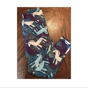 Unicorn Lularoe Legginfgs Purple Blue OS ONE SIZE
